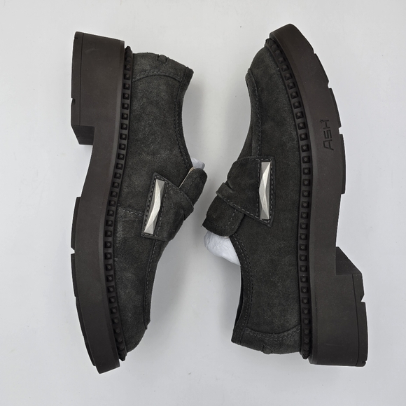 NIB Ash Medusa Suede Studded Platform Loafers, Bistro, EU 35/US 5, with dust bag - Picture 13 of 16